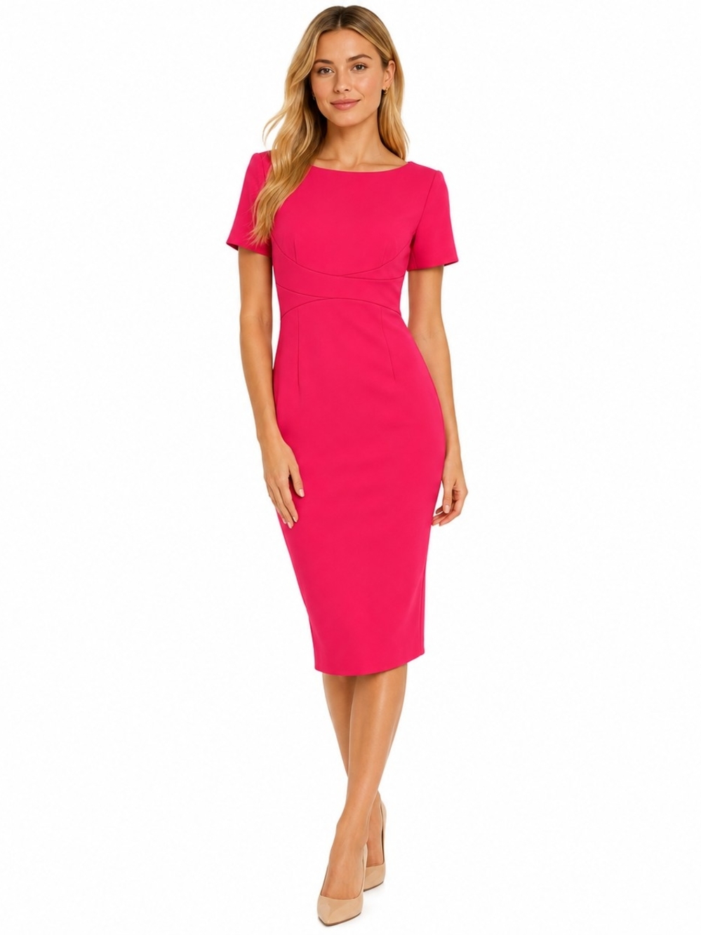 Etcetera Hot Pink Midi Sheath Dress